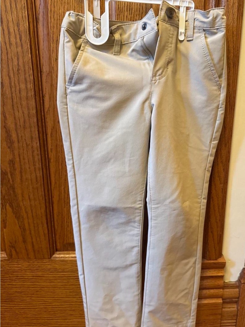 Boys Slim golf Pants in Light Khaki